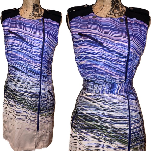 Calvin Klein Multi Zipper Sleeveless Sheath Dress - Picture 3 of 6